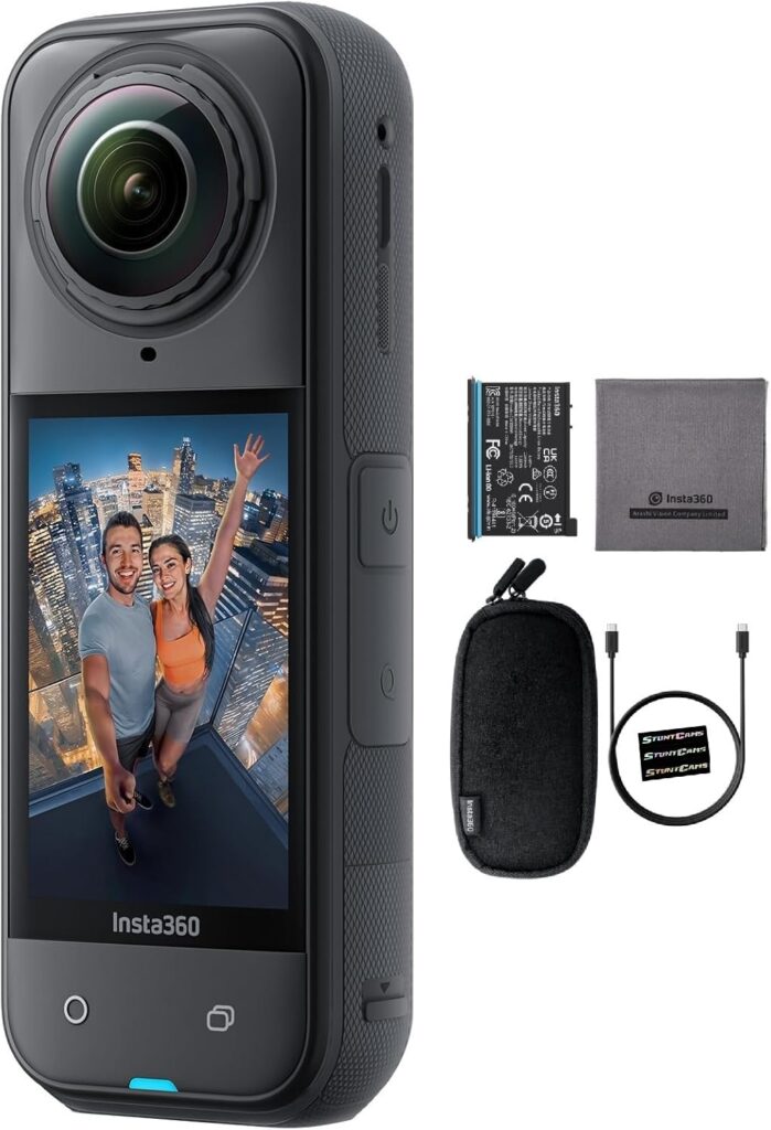 Insta360 X5 – Waterproof 8K 360 Video 72MP Photo Action Helmet Camera with 1/1.28″ Sensor, Wide-Angle Low Light Performance User Replaceable Lenses for Sports Travel Outdoor Creator Content