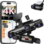 Dash Cam 4K 4 Channel, STARVIS 2 IMX675 Sensor AI Dashcam with Driver Monitor System, 4K+1080P*3 Car Camera, 360° Dash Camera 5G WiFi GPS, 128GB SD Card Night Vision 24H Parking Mode, N900-4CH