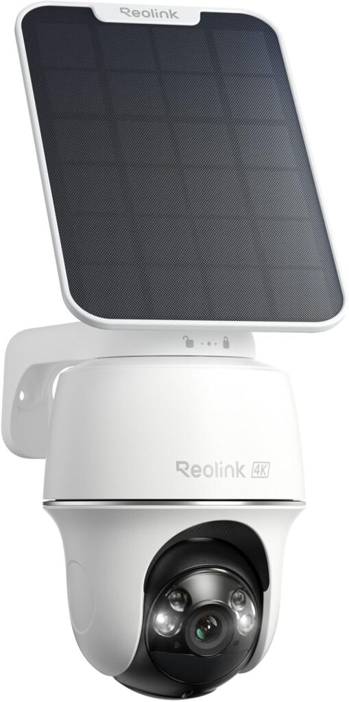 REOLINK First 4K Solar Security Cameras Wireless Outdoor, Argus PT Ultra+Solar Panel, 360° Pan Tilt Auto-Tracking, 8MP Color Night Vision, 2.4/5 GHz Wi-Fi 6, No Subscriptions, Home Hub Compatible