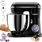 3-IN-1 Electric Stand Mixer, 6.5QT Bowl 660W 10-Speed Kitchen Mixer, Household Food Mixers include Dough Hook, Beater and Whisk, Bread Cake Mixer for Baking and Most Home Cooks, Black