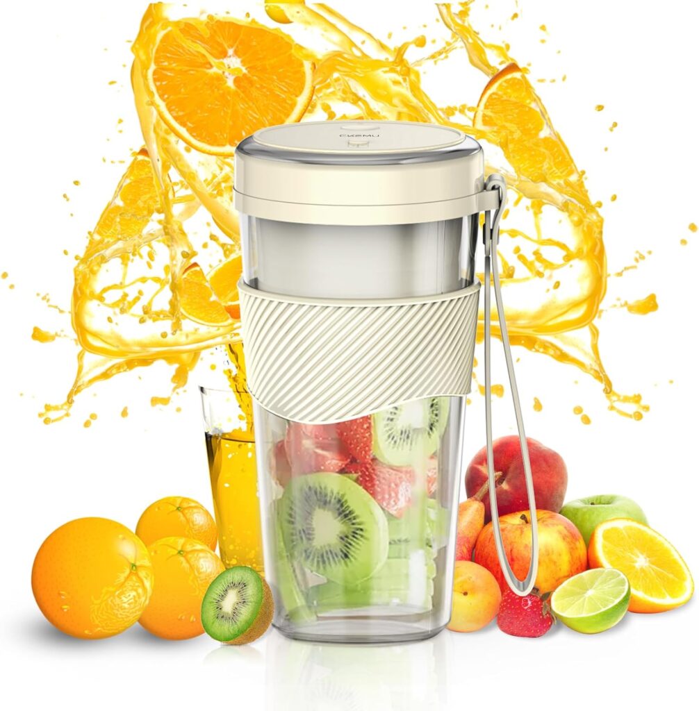 Portable Blender Shakes and Smoothies, Rechargeable Cordless Blender, 13.5 oz, BPA Free, Dishwasher Safe