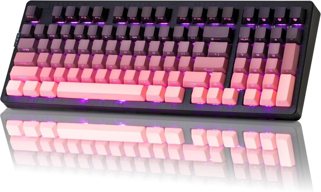 ZORNHER ZH980 Wireless Mechanical Keyboard,95% Pink Creamy Keyboard with Number Pad,Hot-Swappable Custom Gaming Keyboard,Lighted Up PBT Keycaps,Creamy Sounding Linear Switches,Full Size