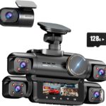 AI Dash Cam Front Rear Inside, 4 Channel 3k+1080P*3 Dashcam with Smart Driving Monitor System, 360° View Car Cameras 5GHz Wi-Fi GPS, Camera for Car Night Vision 128GB SD Card, 24H Parking Mode N700Pro
