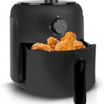 2.6QT Personal Mini Air Fryer, Dial Control Temp & Time, Nonstick Basket Dishwasher Safe, Fast Cooking, Reheat Leftover, Small Air Fryers for 1-2 People, Suitable for Dorm Office Apartment