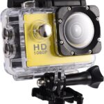 Action Camera Kit 1080P 12MP 30m Outdoor Sports Video Camera USB 2.0 Underwater Cam Full LCD Mini Camcorder with 900mAh Rechargeable Batteries and Mounting Accessories Kits(Yellow)