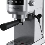 Frigidaire Steam Espresso Maker, Coffee Machine with Milk Frother & Cup Warmer, 20 Bar Pressure, 34 oz Removable Water Tank, Single or Double Shot, Stainless Steel