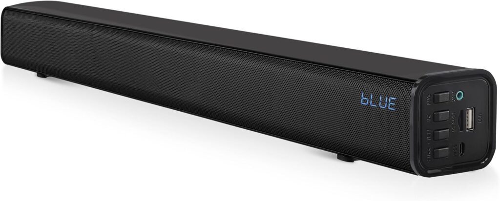 Pyle Home Theater Soundbar Speaker – Wave Base Wireless Bluetooth TV Sound System with AUX, USB, Micro SD Inputs – Tabletop Stand Mount with Extended Bass and Full Range Audio