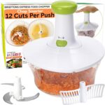 Brieftons Express Manual Food Chopper: 6.8-Cup, Hand Chopper Vegetable Cutter to Chop Veggies, Fruits, Herbs, Garlic Onion Chopper for Salsa, Salad, Pesto, Hummus, Guacamole, Coleslaw, Indian Cooking