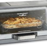 Hamilton Beach Air Fryer Toaster Oven Combo with Large Capacity, Fits 6 Slices or 12” Pizza, 4 Cooking Functions for Convection, Bake, Broil, Roll-Top Door, Easy Reach Sure-Crisp, Stainless Steel