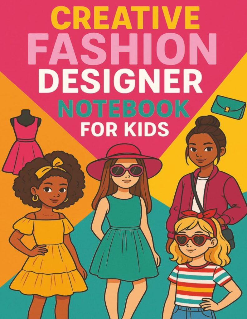 Creative Fashion Designer Notebook For Kids: Fun Guided Sketchbook with Design Pages, Fabric Ideas, and Style Activities