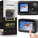 GAMSOD 4K 60FPS 20MP WiFi Action Camera with Front LCD & Touch Rear Screens, 131 Feet Waterproof, Stabilization, EIS 2.0, Remote Control Outdoor Sports Camera, Vlog Underwater Camera with 2X Batteries