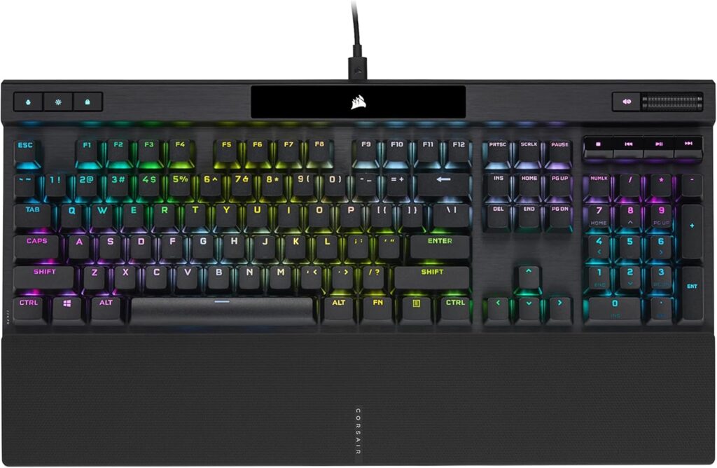 Corsair K70 RGB PRO Mechanical Wired Gaming Keyboard – Cherry MX Brown Tactile Switches – 8,000hz Hyper-Polling – PBT Double-Shot Keycaps – iCUE Compatible – PC, Mac, Xbox – QWERTY NA – Black