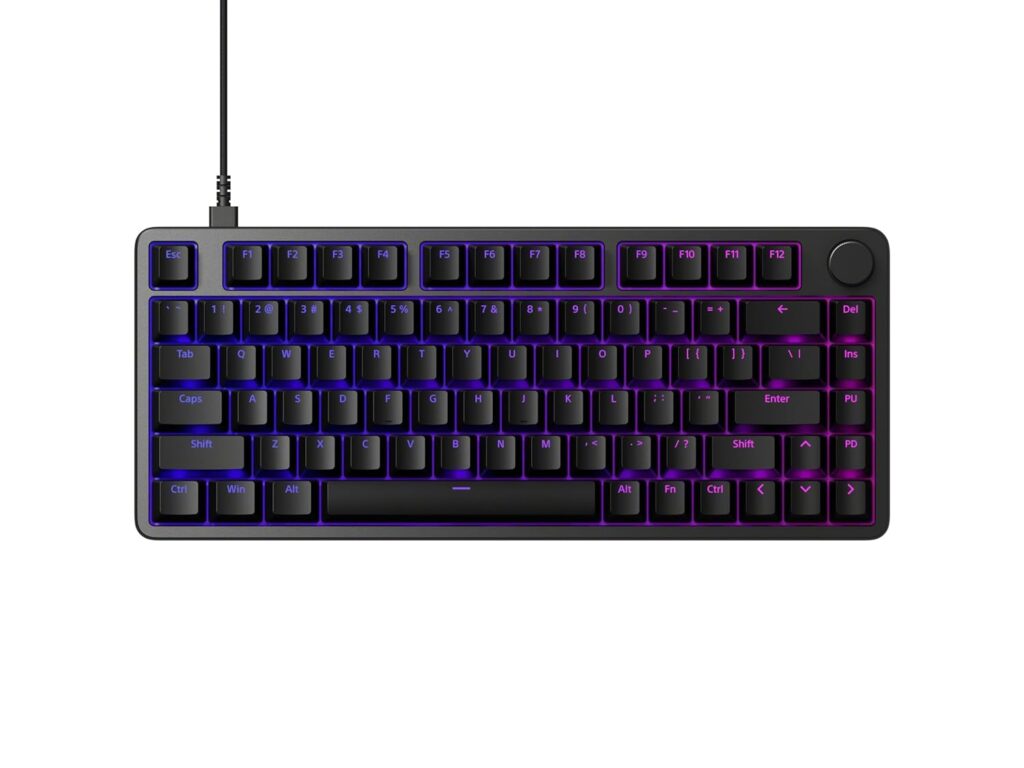Sony INZONE KBD-H75 75% Wired Aluminum Chassis Gaming Keyboard, Hall-Effect Switch, Rapid Trigger, Adjustable Actuation Point, 8000 Hz Polling Rate, RGB Lighting, Volume Dial