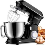 DOBBOR Electric Stand mixer, 9.5QT 660W 6 Speeds Tilt-Head Dough Mixers, Bread Mixer with Dough Hook, Whisk, Beater, Splash Guard for Baking Bread, Cake, Cookie, Pizza, Muffin, Salad and More – Black