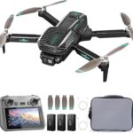 GPS Drone with 4K Camera for Adults, FPV RC Quadcopter, 90-min Flight Time, Auto Return, Follow Me, Circle Fly, 5-inch LCD Tablet Screen, Brushless Motor, Lightweight Foldable Drone for Beginners