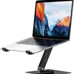 BESIGN LS12 Laptop Stand with 360° Rotating Base, Ergonomic Adjustable Notebook Holder, Riser Holder Computer Stand Compatible with Air, Pro, Dell, HP, Lenovo More 10-14″ Laptops (Black)