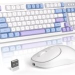 MageGee Wireless Gaming Keyboard and Mouse Combo V560, RGB Backlit Rechargeable Mechanical Feel 2.4GHz Quiet Blue White Purple Keyboard Mouse for Mac Laptop PC Gamer