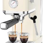 CHULUX Slim Espresso Machine with Milk Frother Steam Wand, 20 Bar Professional Italian Pump Espresso Coffee Machine for Home Cappuccino & Latte Maker, Creamy
