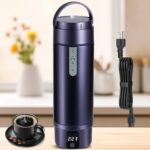 Vacuum Insulated Portable Electric Kettle,Stainless Steel Tumbler Small Electric Kettel,Travel Water Boiler with 6 Temperature and Auto Shut-Off Boil Dry,16oz