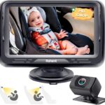Rohent Baby Car Camera HD 1080P – Rear-Facing Infant Monitor with Night Vision Car Camera for Baby 150° Wide-Angle Lens Anti-Glare Screen Easy Install 360° Adjustable Display