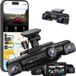 5 Channel Dash Cam Front and Rear Inside with STARVIS 2 IMX675, 360° Car Camera 2.7K HDR+4x1080P, AI Dashcam with Driver Monitor, Built-in GPS 5G WiFi, 128G Card,Night Vision, 24H Parking Mode