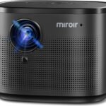 Miroir Mini Projector, Home HD Projector with Built-in Speaker, Auto Focus, Keystone Correction, Portable for Outdoor Movies, Compatible with Smartphone, TV Stick, Laptop, HDMI, USB