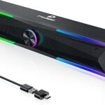 Computer Speakers for Desktop with Surge Clear Sound, Flowing LED Pc Speaker for Computer Desktop Laptop Monitor, Bluetooth & USB Input