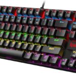 Redragon K552 Mechanical Gaming Keyboard, 87-Key Compact, LED Gaming Keyboard with Red Switches, Anti-Ghosting, Metal Frame for PC Gaming & Typing, Beginner-Friendly (Black)