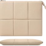 MoKo 13.3-14 Inch PU Leather Laptop Sleeve Fit with Mac Air 13” M3 2024/2020/2019, MacBook Pro 14” M3 2024/2023, MacBook Pro 13″ M2/M1, Built-in Elastic Band, Laptop Carrying Case, Sand