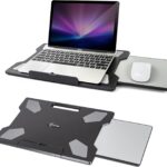 EHO Laptop Lap Desk with Retractable Mouse Pad, Portable Ergonomic Lap Pad with Heat Shield and Foldable Stopper, Lightweight Travel Lapdesk Fits up to 16″ Laptops, Bed Sofa or Work Use