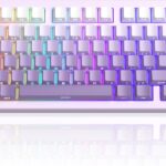 MageGee LIGHT75 Wireless Creamy Keyboard, Gasket Structure Hot Swappable, 75% Compact 2.4G/USB-C/BT5.0 RGB Backlit Gaming Keyboard for Win/Mac/PC, Side Printed PBT Keycaps, 4000mAh Battery, Purple