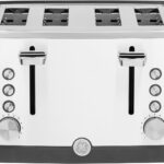 GE 4 Slice Toaster | Extra Wide Slots for Bagels, Breads, Waffles & More | 7 Shade Options | Countertop Kitchen Essentials | 1500 watt, White