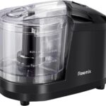 Reemix 1.5-Cup One-Touch Electric Food Chopper, 100W Mini Food Processor Meat Grinder, Mix, Chop, Mince and Blend Vegetables, Fruits, Nuts, Meats, Stainless Steel Blade (Black)