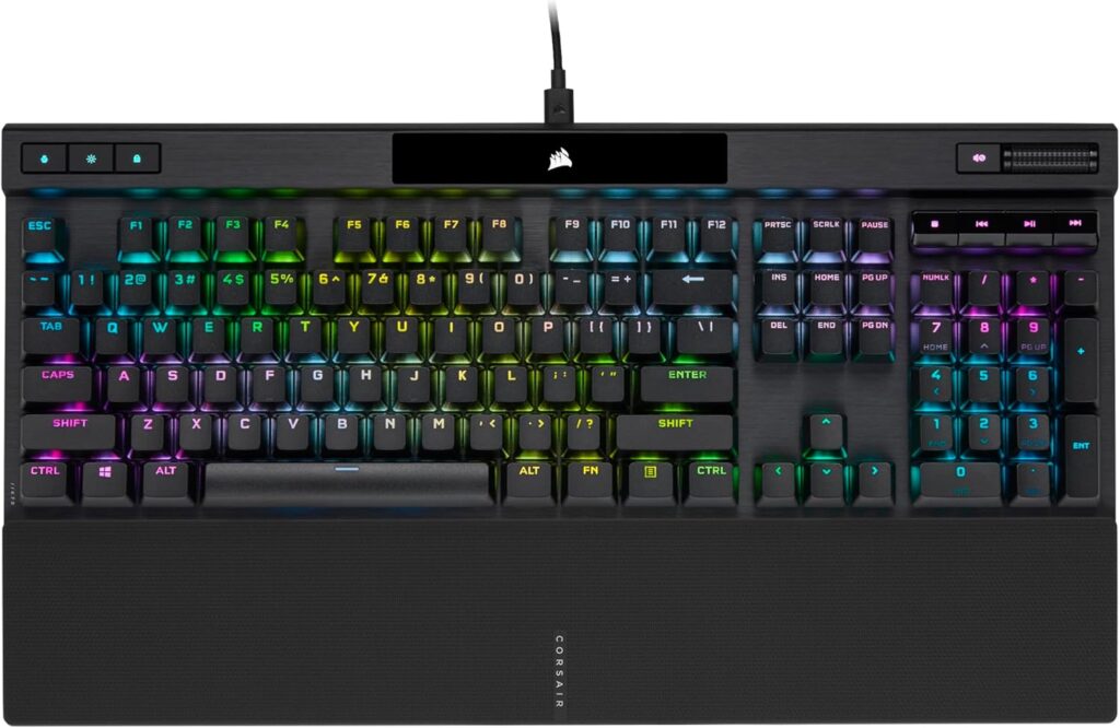 CORSAIR K70 RGB PRO Mechanical Wired Gaming Keyboard – Cherry MX Red Linear Switches, SOCD, PBT Double-Shot Keycaps, 8000Hz Hyper-Polling, NKRO, Anti-Ghosting, Tournament Switch, QWERTY NA – Black