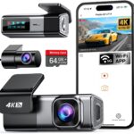 Navycrest 4K Dash Cam Front and Rear with 64GB Card, Built-in 5G WiFi, Dash Camera for Cars 4K Front and 1080P Rear, Dashcams for Cars Loop Recording, Gravity Sensor, 24-Hours Parking Mode