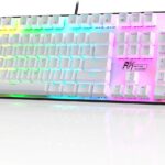 RK ROYAL KLUDGE RK920 Full Size Mechanical Keyboard, Rainbow Backlit Gaming Keyboard, 104 Keys Wired Mechanical Keyboard with Number Pad, Tactile Brown Switch