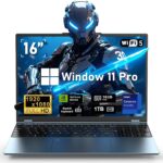 Gaming Laptop,Laptop Computer 2025,Win 11 Pro 16 Inch Lap Top,16GB RAM 1TB SSD PC,MX350 Graphics,N95 4C/4T Processor(up to 3.4Ghz),Backlit Keyboard,16”FHD 1920 * 1200 Display,WiFi 5,BT4.0
