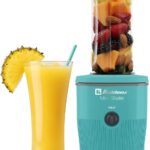 Mix&Shake Blender, 20 oz Portable Blender, 600W Motor, Pulse, ON/OFF Functions, Stainless Steel Blades, Shakes, Sauces, Smoothie Maker, (1) 20 oz To-Go Bottle, Green, MSKM-600 V