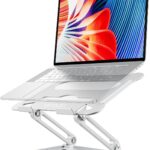 Urmust Laptop Notebook Stand Holder Adjustable Ultrabook Stand Riser Portable Compatible with MacBook Air Pro HP Dell XPS Lenovo All laptops 10-15.6″(Silver)