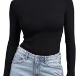 Trendy Queen Women’s Turtleneck Long Sleeve Shirts Fall Fashion Basic Thermal Underwear Tops Winter Clothes 2025