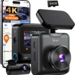 Sarmert C2 4K Dual Dash Cam Front and Rear – Built-in GPS and 5G WiFi, Free 64GB Card Included, 4K UHD Dash Camera for Cars, Night Vision, WDR, Loop Recording, App Control, 24H Parking Mode