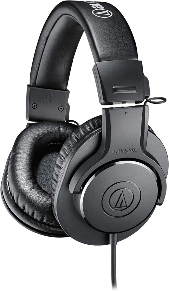 Audio-Technica ATH-M20x Professional Studio Monitor Headphones, Black (AUD ATHM20X)