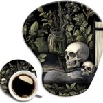 Ergonomic Mouse Pad with Wrist Support,Mouse Pad with Wrist Rest and Coaster Set,Office Supplies Non-Slip Mouse Pads for Desk, Non-Slip Comfortable,Goth