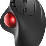 Nulea M501 Wireless Trackball Mouse, Rechargeable Ergonomic, Easy Thumb Control, Precise & Smooth Tracking, 3 Device Connection (Bluetooth or USB Receiver), Compatible for PC, Laptop, Mac, Windows.
