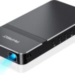 AKASO Mini Projector, Pocket-Sized DLP Portable Projector, 1080P Cookie Projector , Support HDMI WiFI Built-in Rechargeable Battery Stereo Speakers and Remote Control Movie Projector