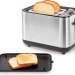 DASH SmartStore 2-Slice Toaster – Compact Design with 5 Browning Levels & Storage Lid, Extra-Wide Slot Large Toaster, 1-Touch Bagel & +15 Seconds Functions – Easy Clean Up Crumb Tray (Black)