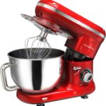 Stand Mixer | Powerful 660W Motor | Large 6.5 Qt. Bowl | 6-Speed Control | Dishwasher-Safe Attachments | Tilt-Head Design | Perfect for Home Bakers (Red)
