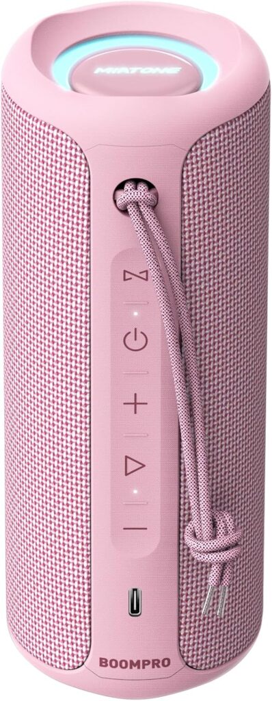 MIATONE Portable Bluetooth Speaker 36W Stereo Sound Bass Boost, 24H Playtime Bluetooth 5.3 TWS Pairing (Pink)