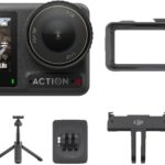 DJI Osmo Action 4-4K Action Camera with Extreme Battery, 128GB MicroSD Card, Protective Frame, Curve Adhesive Base, Mini Extension Rod, Adapter Mount, Locking Screw