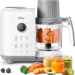 Bear Baby Food Maker with Two Layer Steam Baskets, One Step Baby Food Processor Steamer Puree Blender, Baby Food Mill with Bottle Warming Sterili-zing Auto Cleaning Function, BPA-Free, White